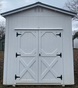 8x8 white lofted utility shed