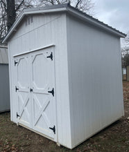 Load image into Gallery viewer, 8x8 white lofted utility shed
