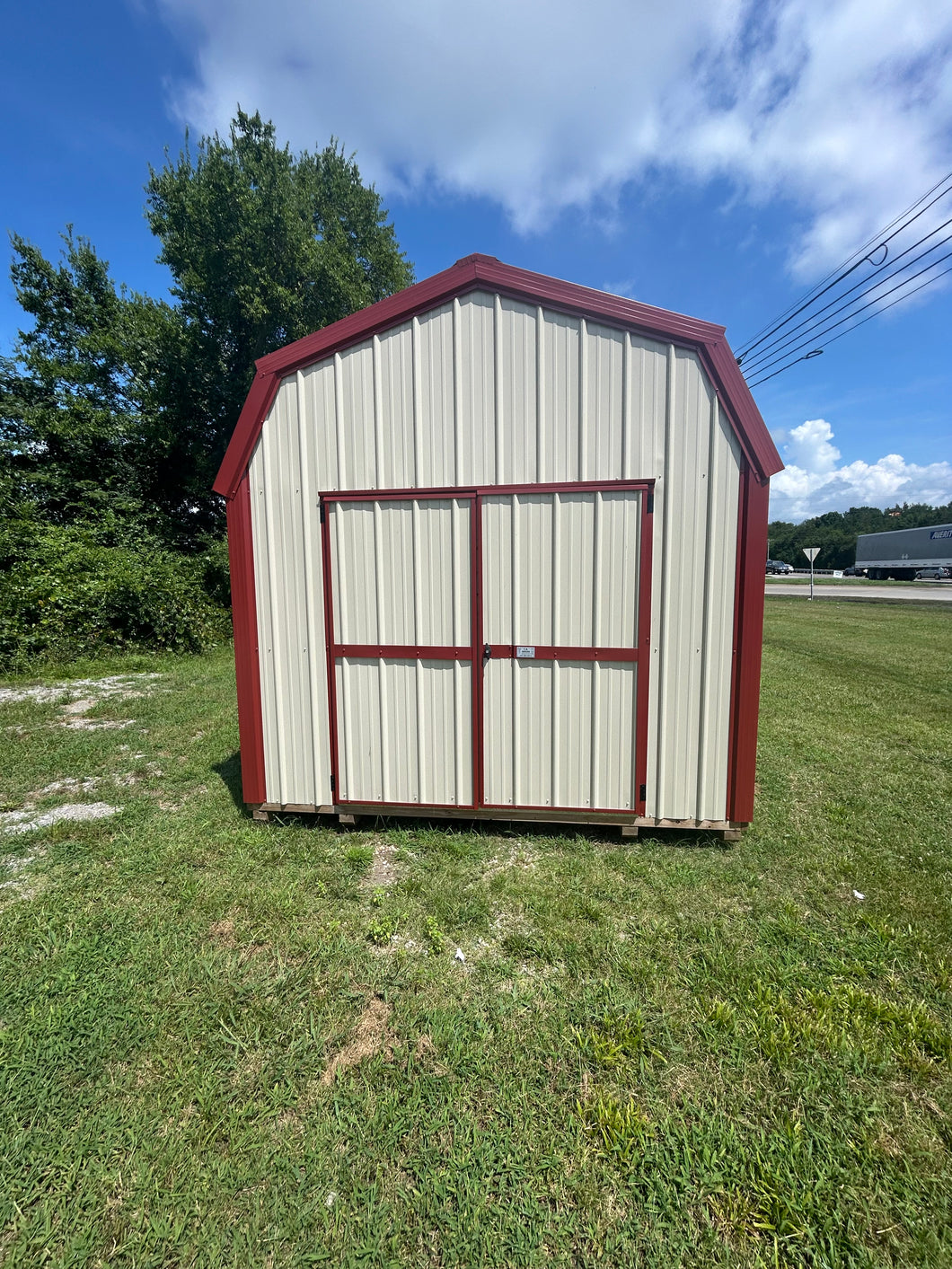 10x20 Light Stone Metal Barn