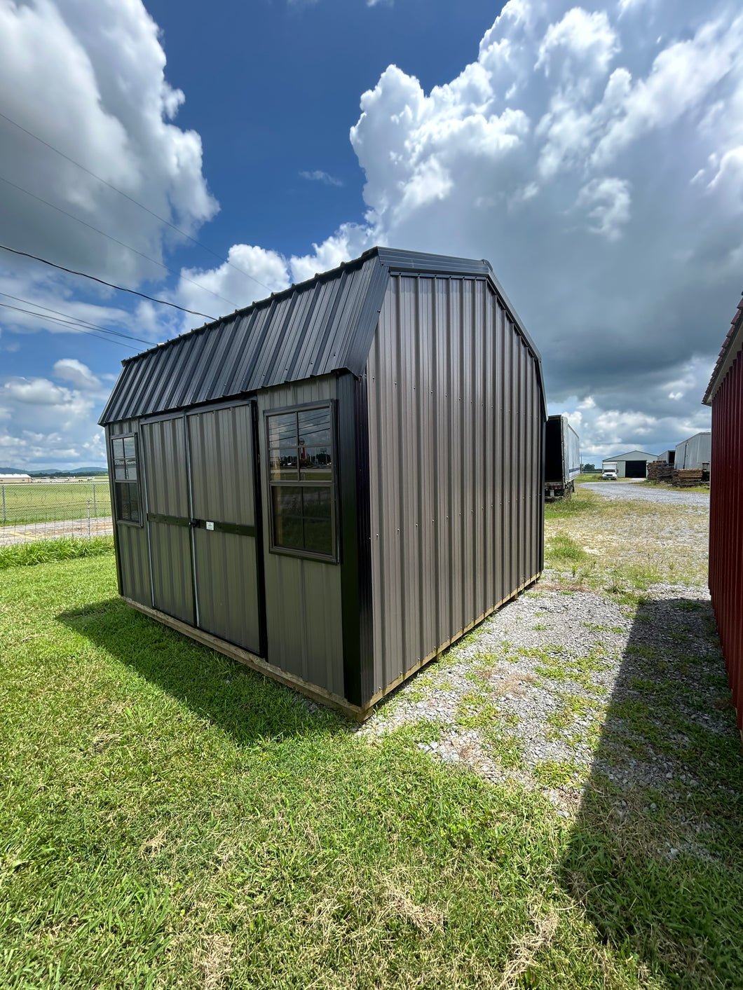 12x12 Charcoal Metal Barn